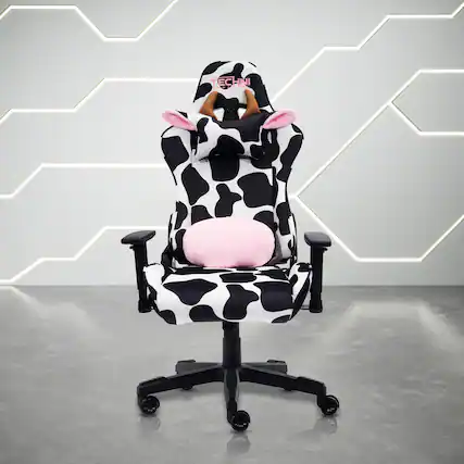 Front. Techni Sport - Techni Sport Black Cow Gaming Chair - Cow.