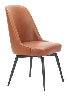 Hivvago - Keppel Swivel Dining Chair (Set of 2) - Brown