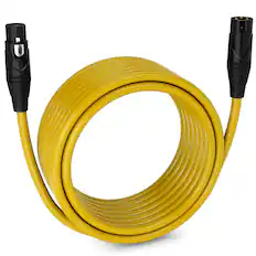 Front. Lyxpro - 30 ft Balanced XLR Cable, Male to Female, 3 Pin Microphone Cable - Yellow.