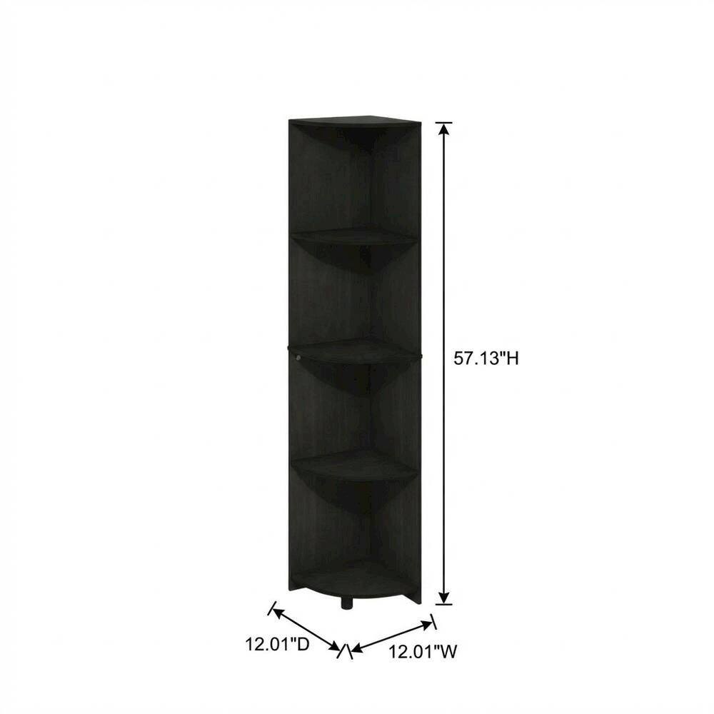 FurniFact - 4-Tier Corner Bookcase with Multiple Shelves for Space Optimization - Espresso price history on PriceWatchPro
