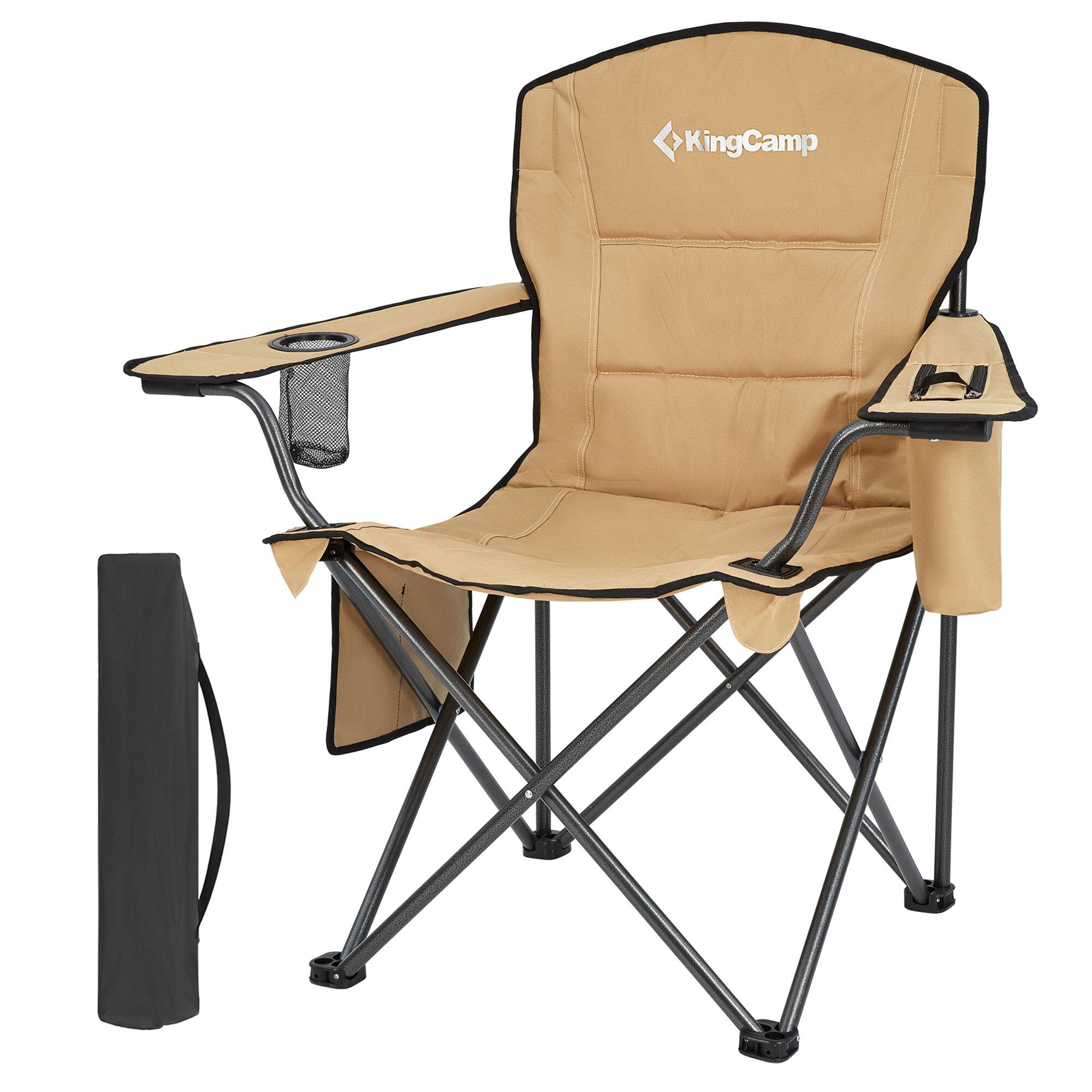 Alt View 10. KingCamp - KingCamp Padded Folding Chair with Cupholder, Cooler, and Pocket, Khaki (2 Pack) - Khaki.