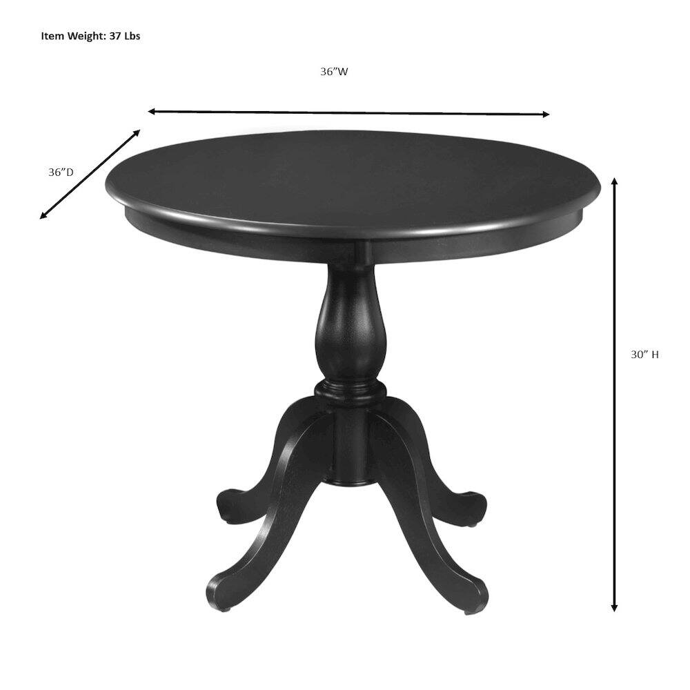 Item Weight: 37 Lbs  
36"W  
36"D  
30" H