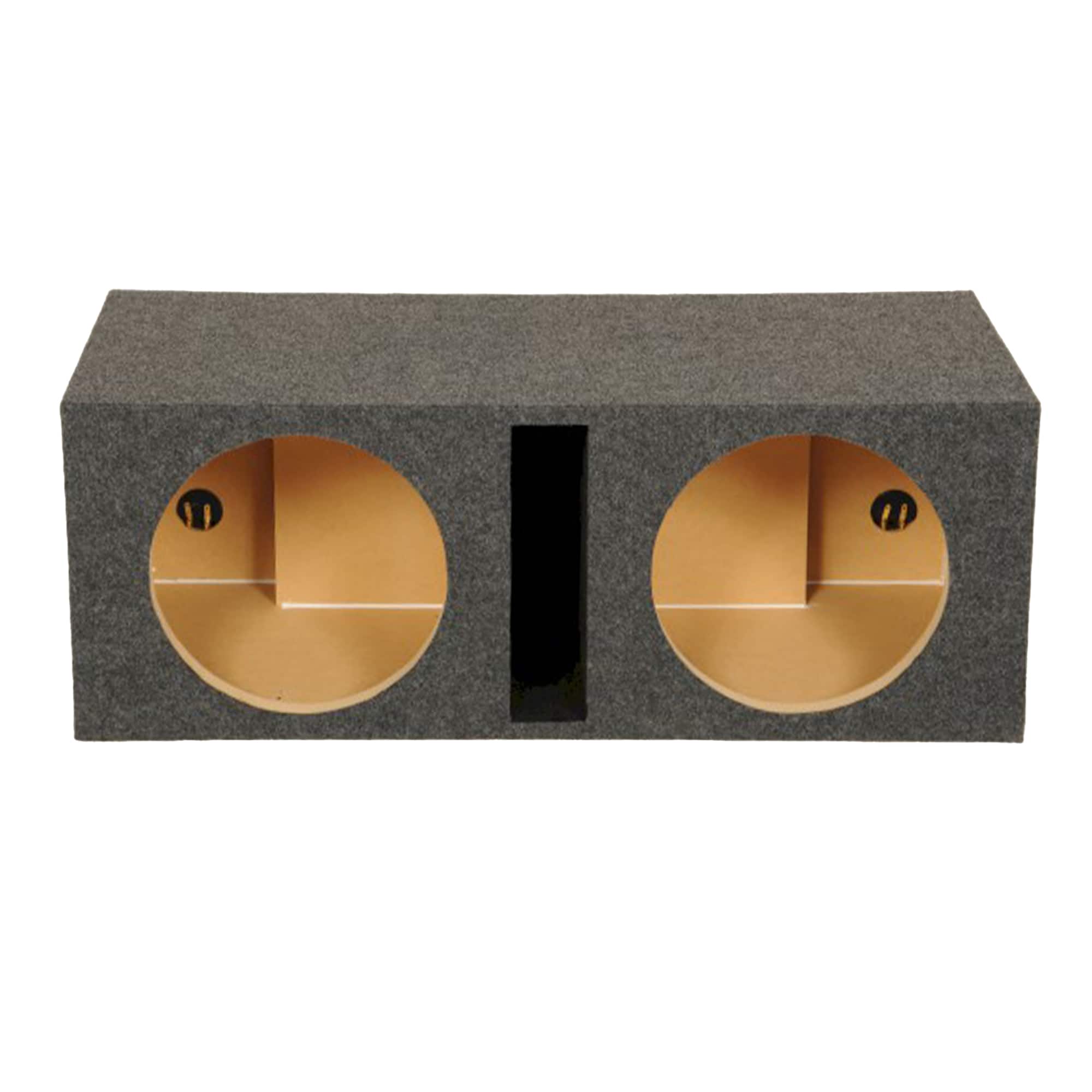 QPower - Q Power 2 Hole 12-Inch Vented Heavy Duty Subwoofer Enclosure - CHARCOAL GREY