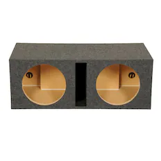Front. QPower - Q Power 2 Hole 12-Inch Vented Heavy Duty Subwoofer Enclosure, Charcoal Grey - CHARCOAL GREY.