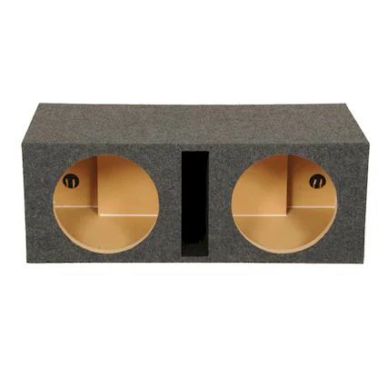 Front. QPower - Q Power 2 Hole 12-Inch Vented Heavy Duty Subwoofer Enclosure, Charcoal Grey - CHARCOAL GREY.