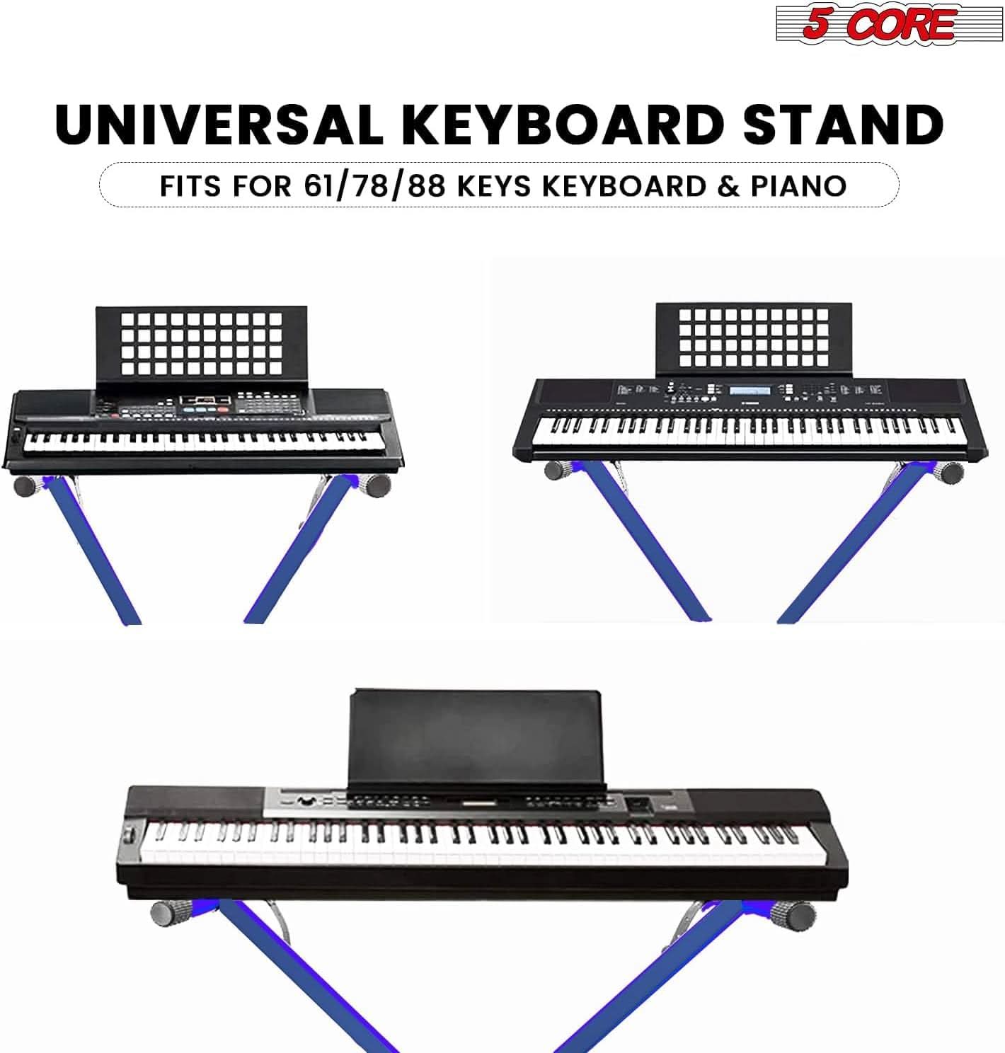 5 CORE, UNIVERSAL KEYBOARD STAND, FITS FOR 61/78/88 KEYS KEYBOARD & PIANO
