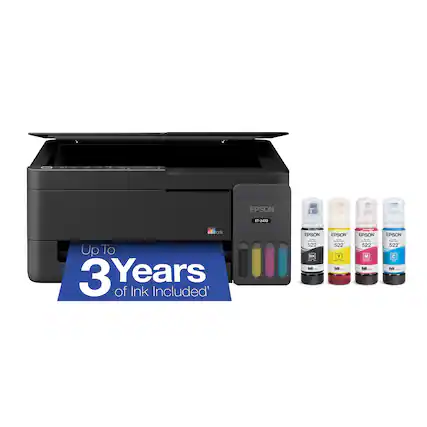EPSON ET-2410
Up To 3 Years of Ink Included
EPSON - 522 K
EPSON - 522 Y
EPSON - 522 M
EPSON - 522 C