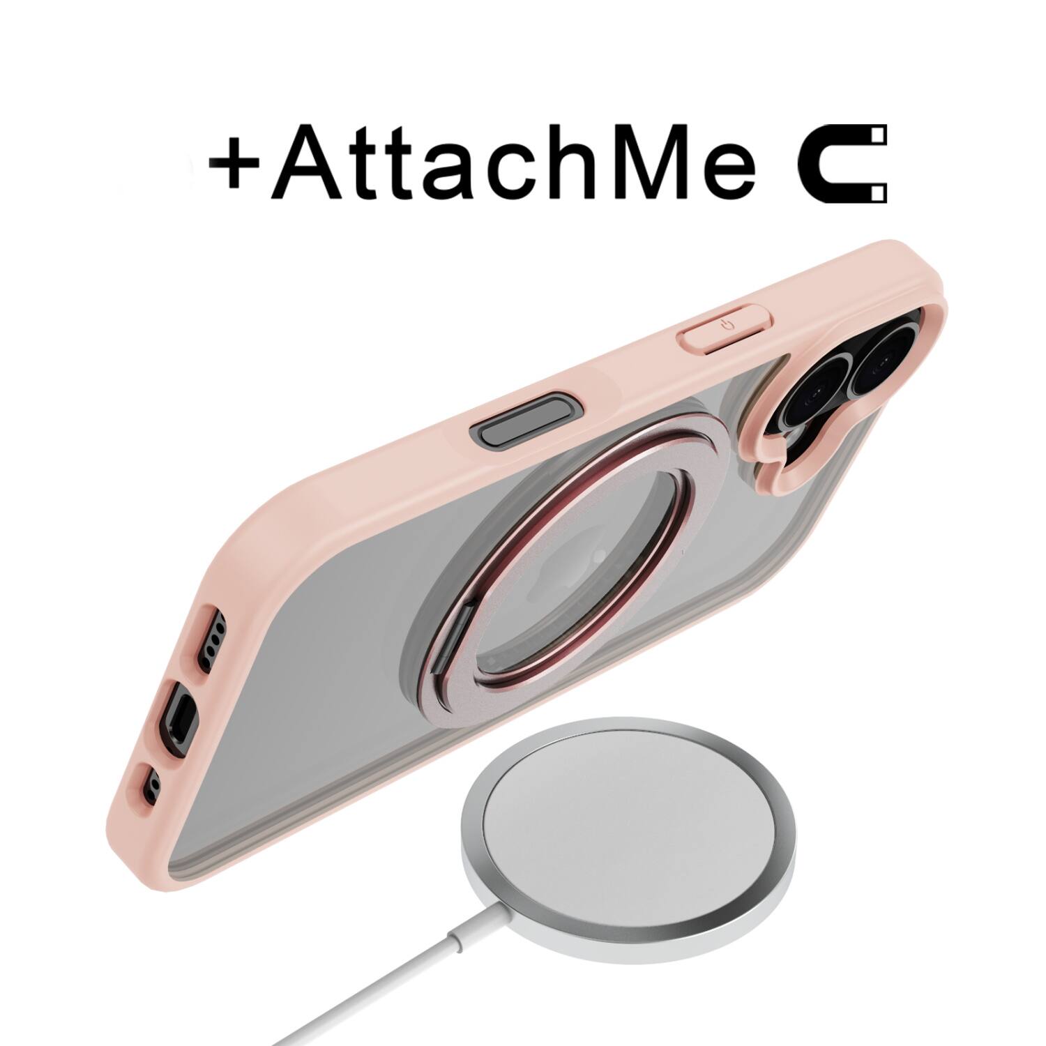 Alt View 1. Mybat Pro - MyBat Pro Lure Series 360° Ring Stand MagSafe Case for Apple iPhone 17 - Pink - Pink.