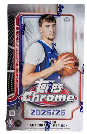 1 H ToPps TOPPS BASKETBALL Lps ePp DR PS Wil 1 Chrome OPPS LOPPS 2025/26 LOOK FOR 1 AUTOGRAM PER BOX! CONTAIN REDEMPTION CARDS EXPIRATION DATE