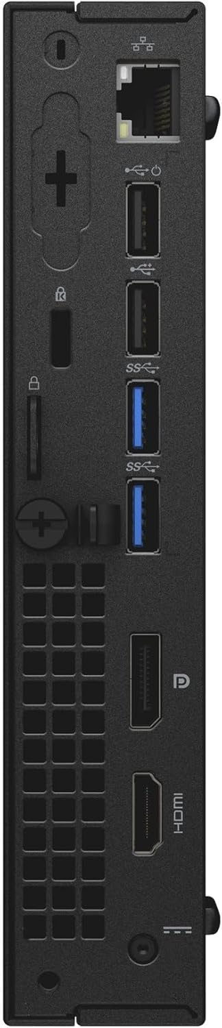Back. Dell - Dell OptiPlex 3040 Micro PC Desktops, Intel Core 6th Gen 3.2GHz, 8 GB RAM, 256 GB SSD, WiFi, Bluetooth, Windows 11 Pro - Black.