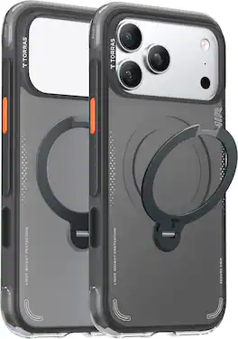 TORRAS - Ostand Q3 Air Case for iPhone 18 Pro / iPhone 17 Pro, Dual Airbag 13FT Protection 180° Kickstand 18N Magnetic - Shadow Black