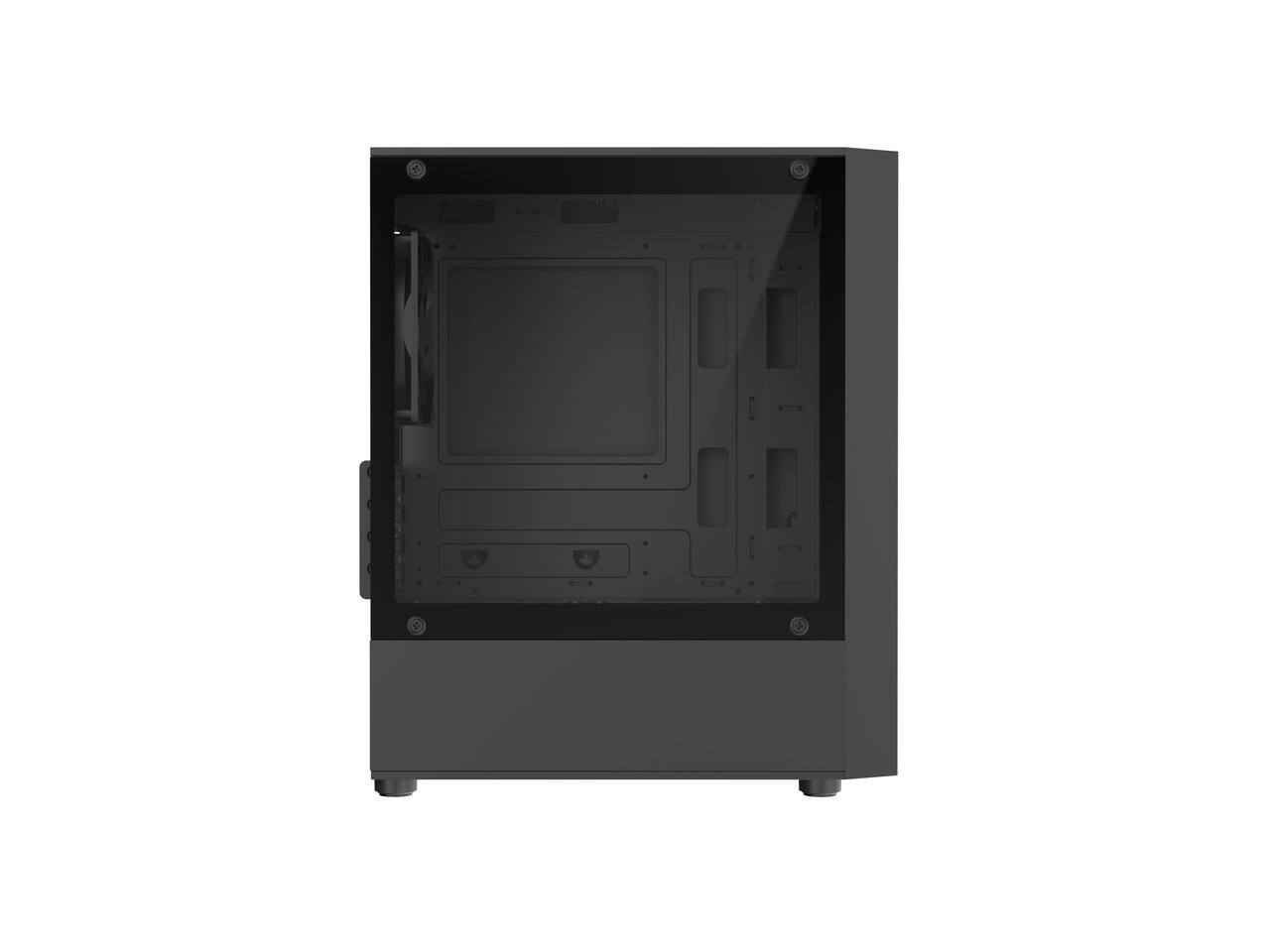 Alt View 4. DIYPC - DIYPC DIY-V2 MicroATX Black USB3.0/Type C Tempered Glass Gaming Case w/ 120mm Fan - Black.