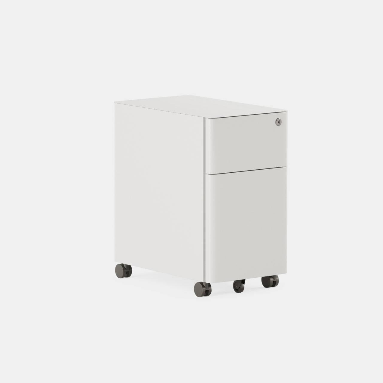 Angle. Branch Furniture - Branch Small Filing Cabinet – Compact Office Storage, Lockable Drawers, Durable Design for Organization - White.
