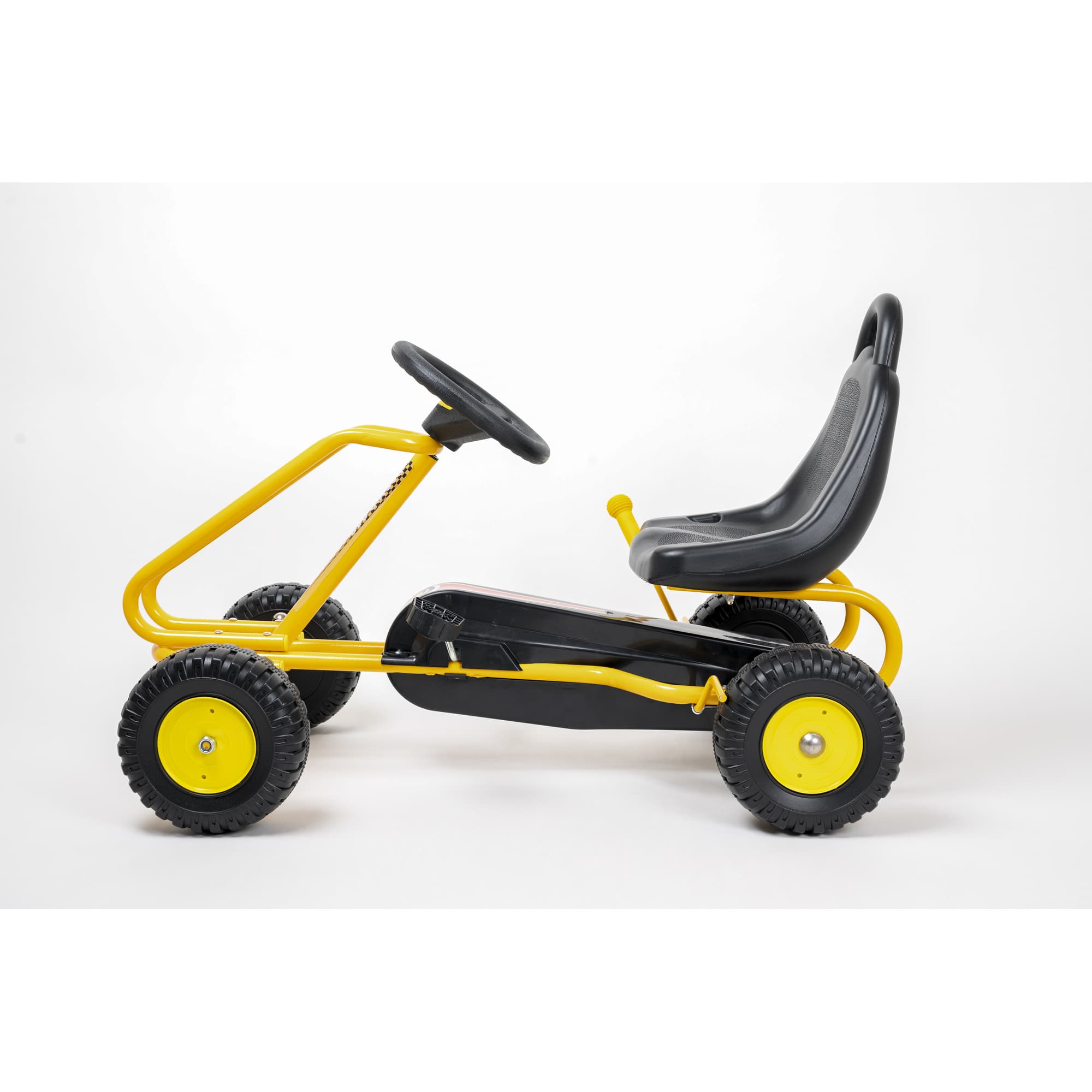 Qaba - Kart for Kids, 4 Wheel Pedal Go Cart with Adjustable Seat - Yellow
