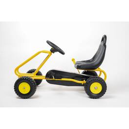 Qaba - Kart for Kids, 4 Wheel Pedal Go Cart with Adjustable Seat - Yellow