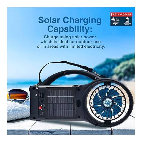 RECHARGEABLE Solar Charging Capability: Charge using solar power, which is ideal for outdoor use or in areas with limited electricity.