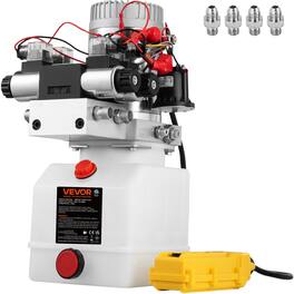 VEVOR - Hydraulic Pump Double Acting Hydraulic Power Unit Double Solenoid Hydraulic Power Pack 12V DC Hydraulic Power Pump - Silver;Black