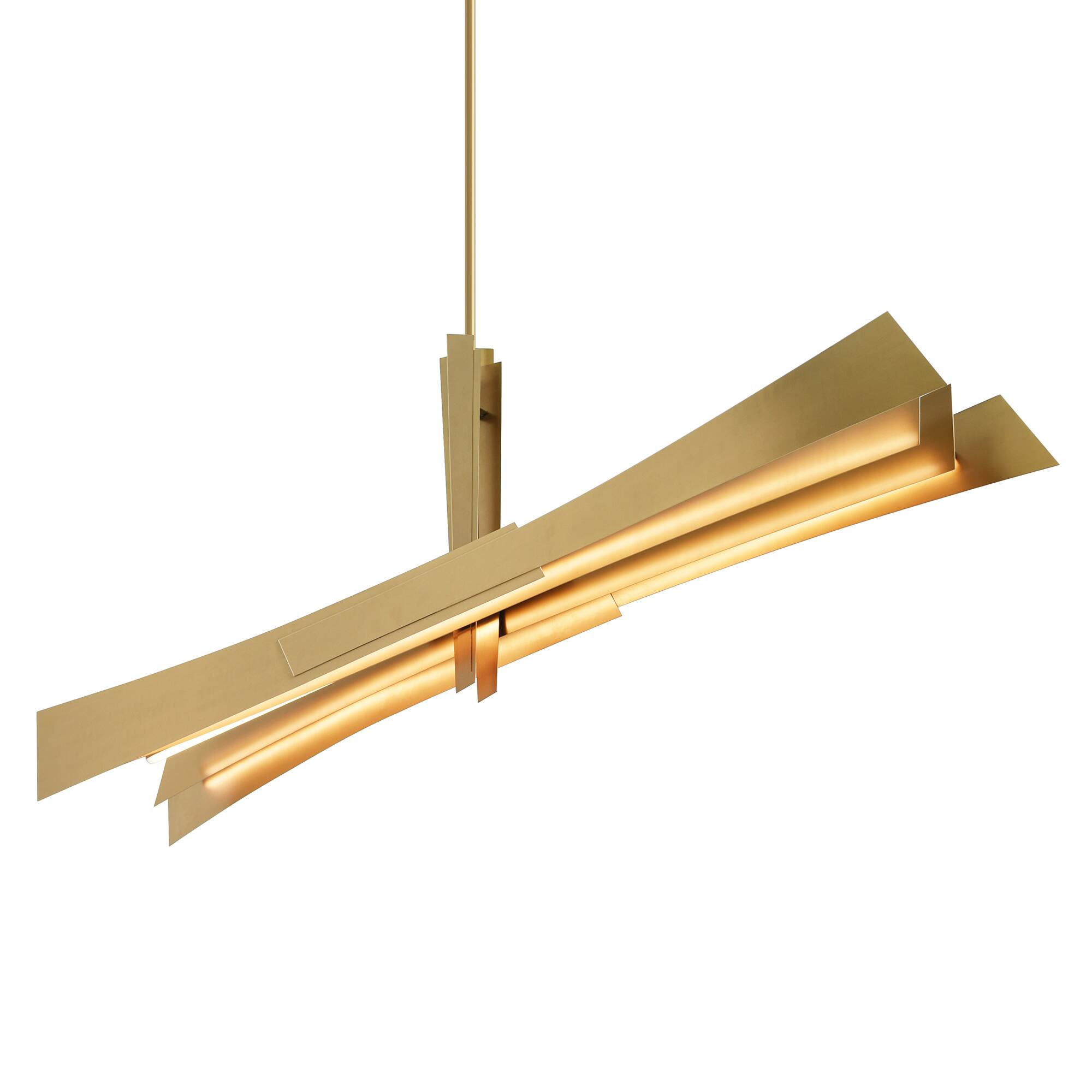 Left. CWI Lighting - Solara Integrated LED Brass Chandelier - Brass.