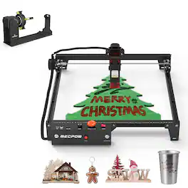 Mecpow - X3 Laser Engraver & G5 Rotary Roller Module Combo Set, High-Speed Cutting & Precision Engraving for Wood Metal Acrylic