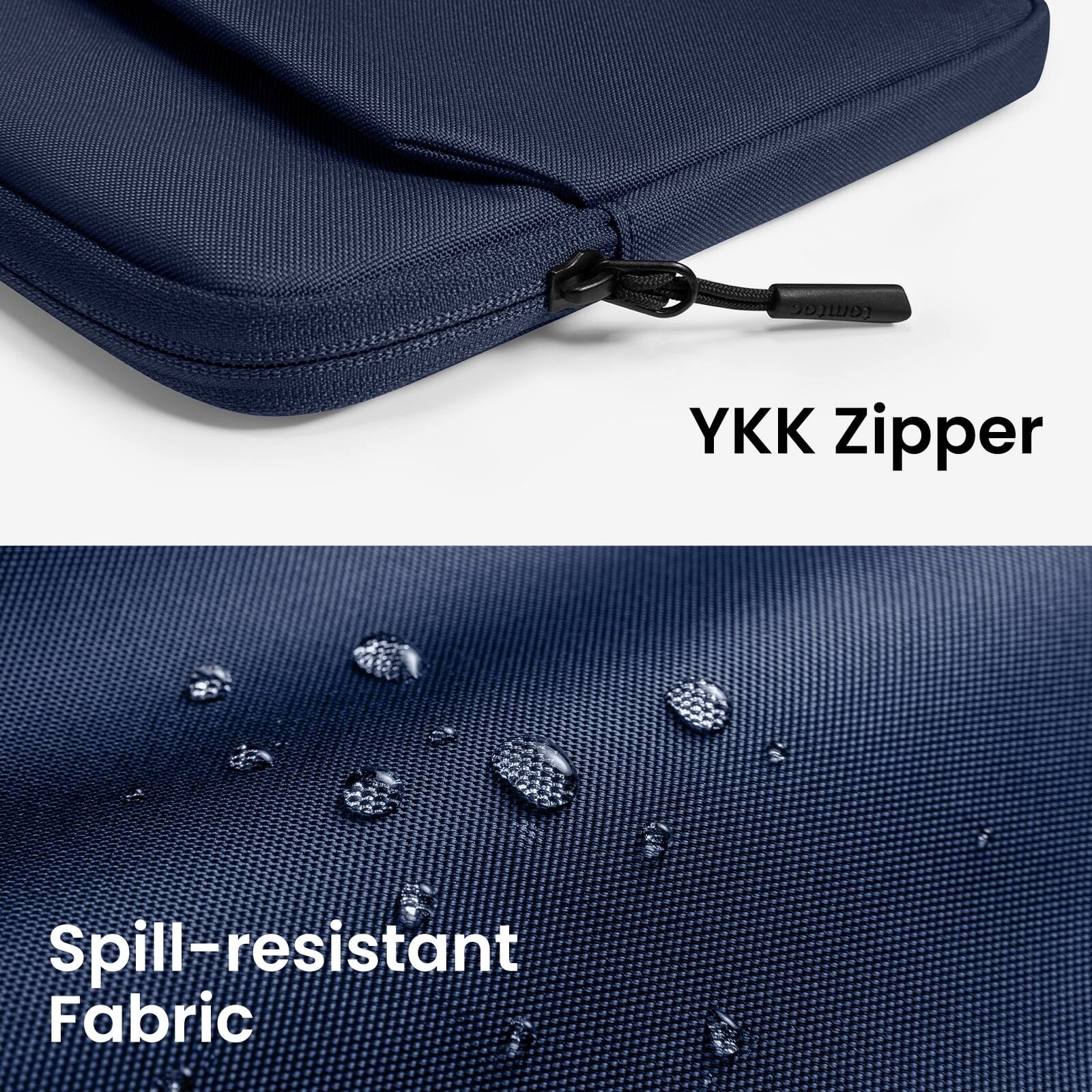 YKK Zipper  
Spill-resistant Fabric