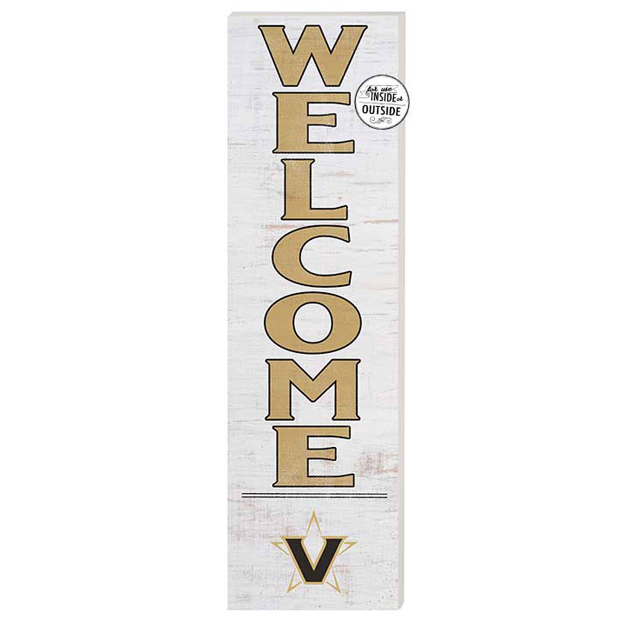 White Vanderbilt Commodores 10'' x 35'' Indoor/Outdoor Welcome Sign