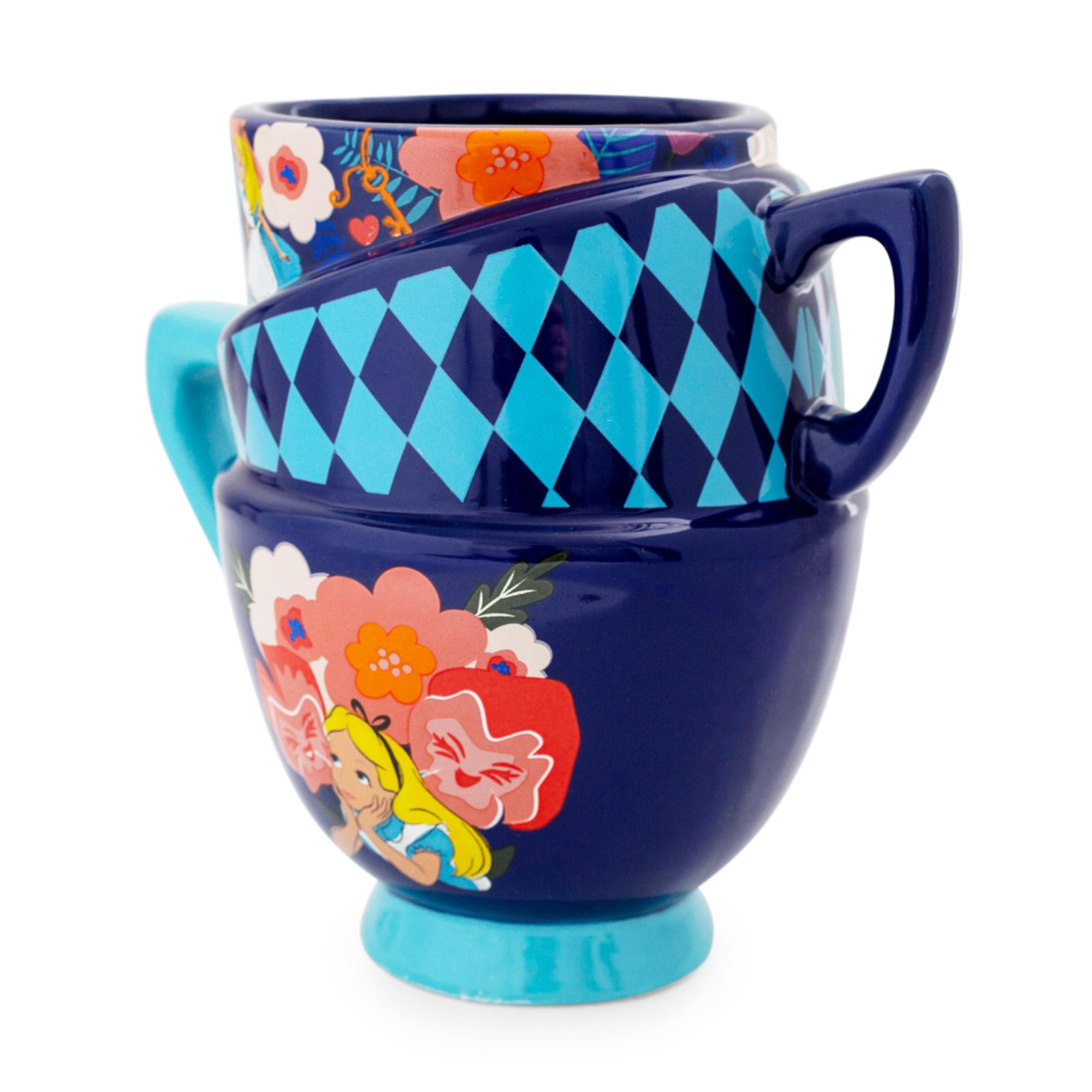 Alt View 1. Disney - Disney Alice in Wonderland Stacked Teacups Sculpted Ceramic Mug | Holds 20 Ounce - Blue.