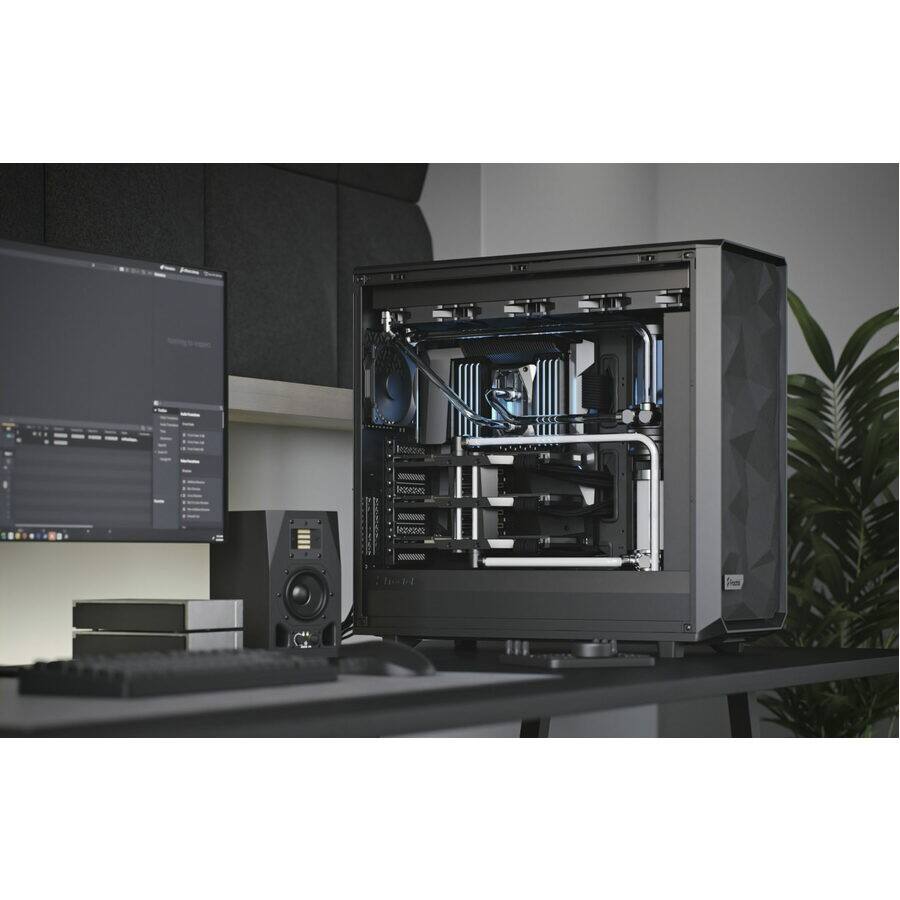 Left. Fractal Design - Fractal Design Meshify 2 XL Black ATX Flexible Light Tinted Tempered Glass Window Full Tower Computer Case - Black.