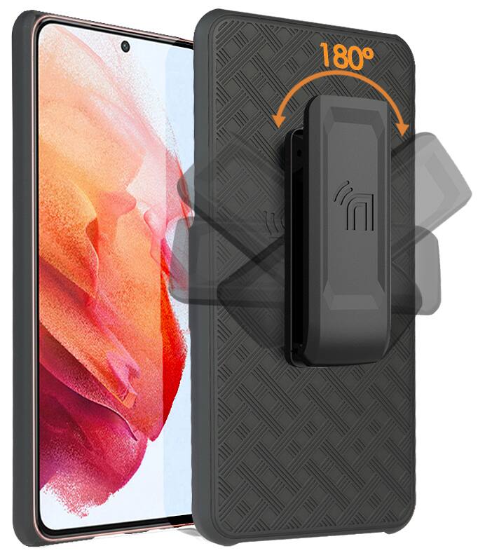 Alt View 2. Nakedcellphone - Case with Stand and Belt Clip Holster for Samsung Galaxy S22 Plus - Black.