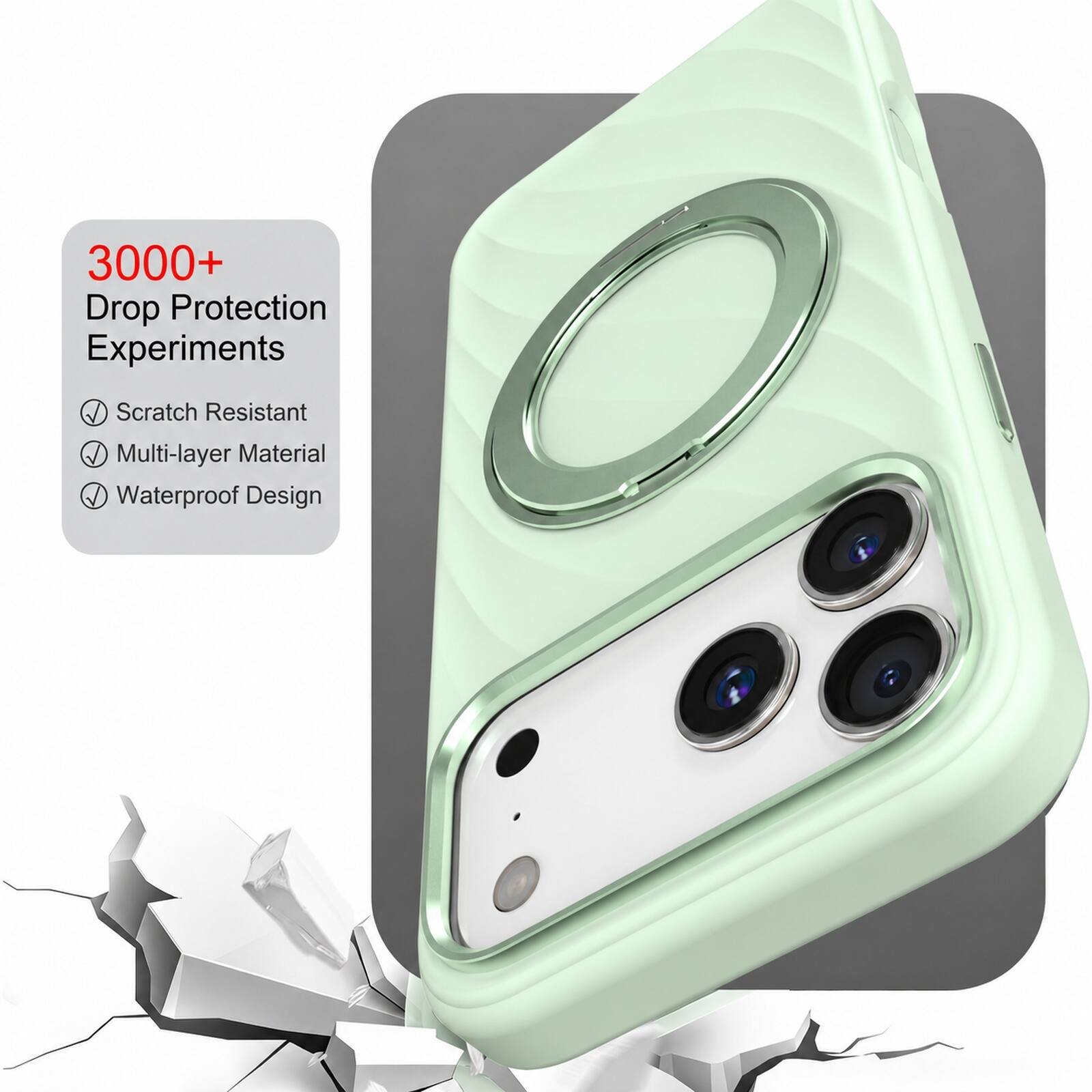 3000+ Drop Protection Experiments
Scratch Resistant
Multi-layer Material
Waterproof Design