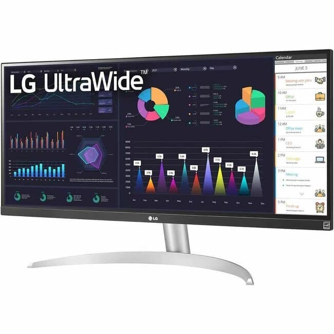 LG - 29BQ650-W 29" Class UW-FHD LCD Monitor - 21:9 - Textured Black, 29" Viewable - In-plane Switching - Textured White