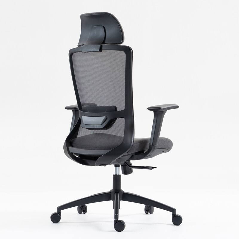 Alt View 5. HTUTWOO - High Back Mesh Office Chair, Adjustable Lumbar Support & Headrest, Breathable Mesh - Ergonomic,for Home Office, Study - Black.