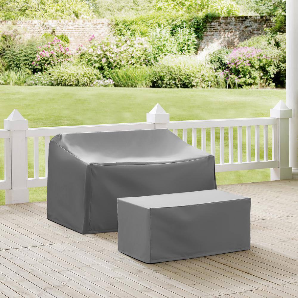 Alt View 2. Crosley Furniture - 2Pc Outdoor Furniture Cover Set - Loveseat & Coffee Table - Gray.