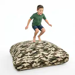 Loheer - 36x36 sensory pad crash mat with foam blocks for kids and adults non-slip bottom landing mat - Beige Multi