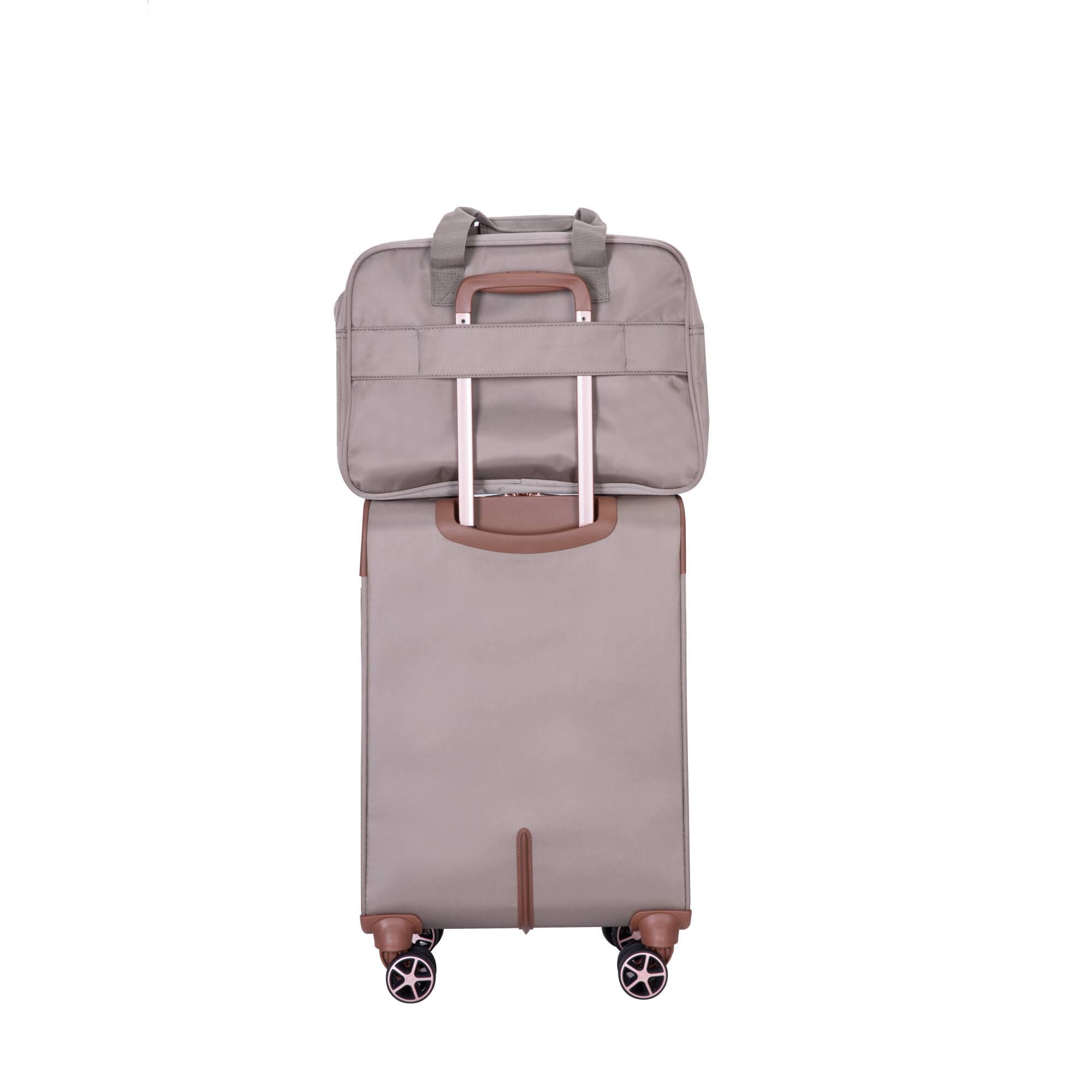 Alt View 5. Ecooso - 4 Piece Softshell Suitcase Set Lightweight Spinner Luggage for Travel and Business - khaki.