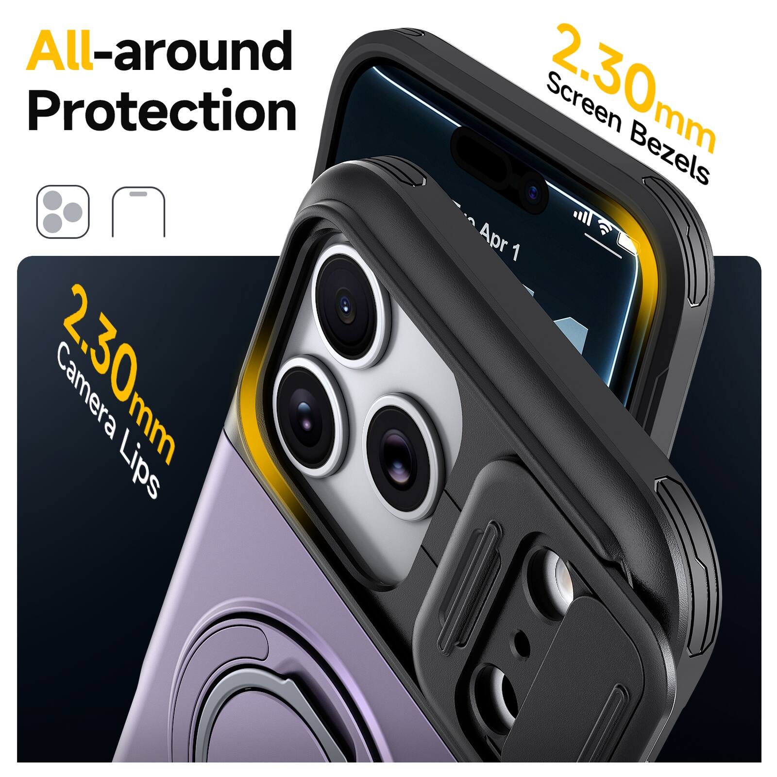 All-around Protection  
2.30mm Camera Lips  
2.30mm Screen Bezels