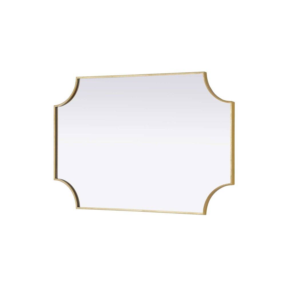 Alt View 1. Elegant Kitchen and Bath - Notched Metal Mirror 27x42 inch in Brass - Brass.
