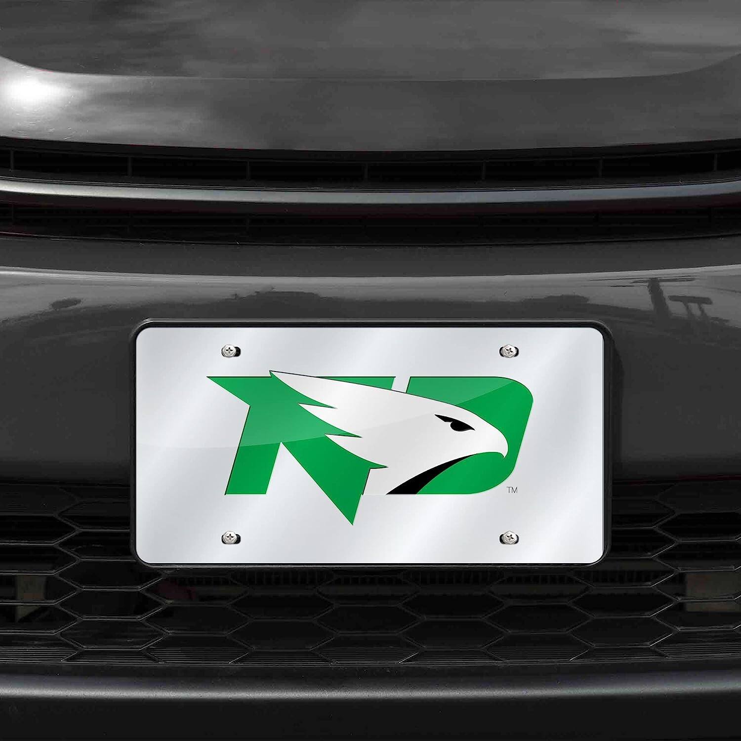 Alt View 1. Rico Industries - North Dakota Fighting Hawks Acrylic License Plate Laser Tag - Multi.