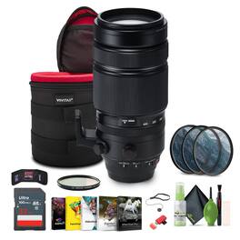 Fujifilm - XF 100-400mm f/4.5-5.6 R LM OIS WR Lens, 77mm UV/CPL/F, Bundle - Black