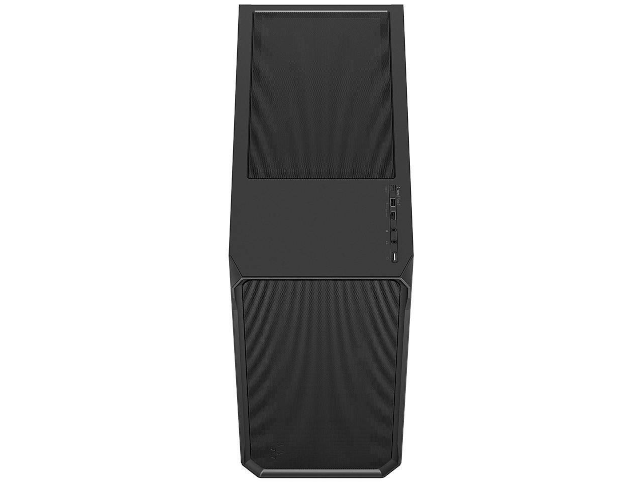 Alt View 2. Fractal Design - Fractal Design Focus 2 Black ATX mATX Mini ITX Clear Tinted Tempered Glass Mid Tower Computer Case - Black.