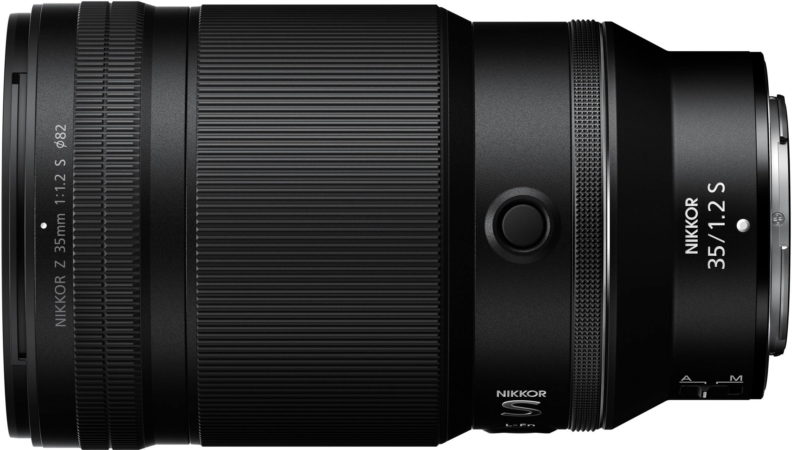 The text on the image reads "82 S 1:1.2 35mm Z NIKKOR S NIKKOR 35/1.2 M NIKKOR S LFm." This text is grouped and corrected as follows:

"82 S 1:1.2 35mm Z NIKKOR S NIKKOR 35/1.2 M NIKKOR S LFm"

The corrected text is:

"82 S 1:1.2 35mm Z Nikon S Nikon 35/1.2 M Nikon S LFm"