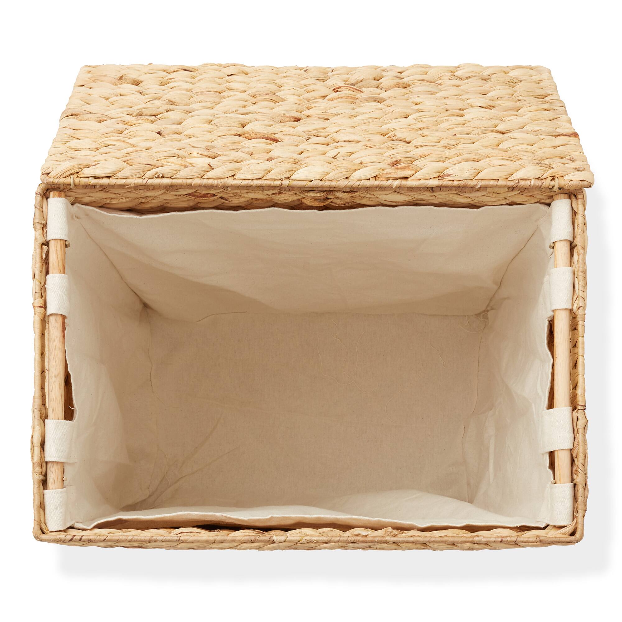 Alt View 5. Casafield - Large Laundry Hamper Basket w Lid and Liner - Water Hyacinth - Natural.