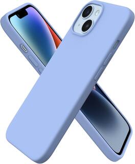 Ornarto - Compatible with iPhone 14 Case 6.1", Slim Liquid Silicone 3 Layers Full Covered Protective Cover - Light Blue