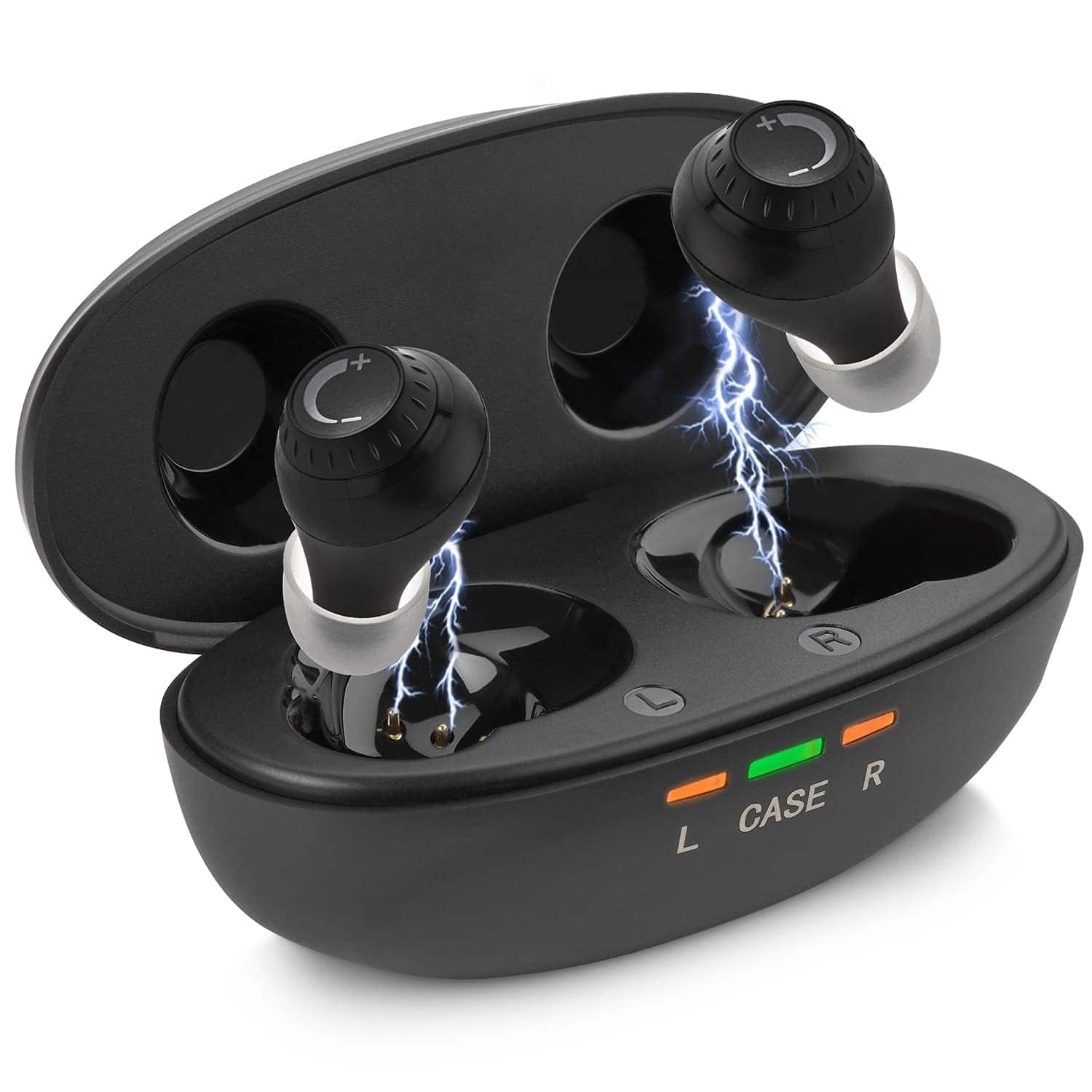MEDca - Mini Digital Hearing Amplifiers - ITE Rechargeable Personal Sound Amplifier - Lightweight Hearing Aids Device - Black