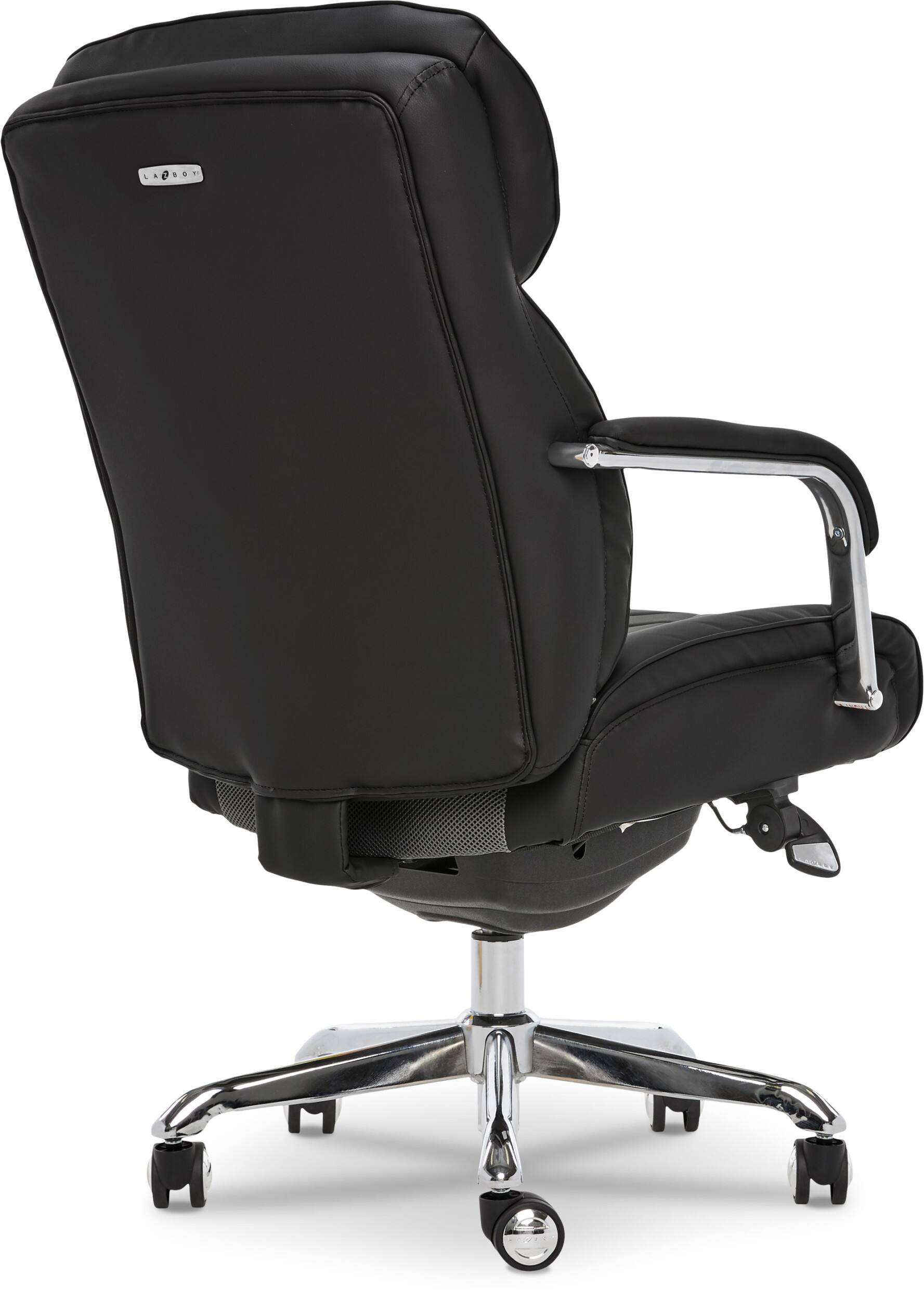 Alt View 12. La-Z-Boy - Comfort and Beauty Sutherland Diamond-Quilted Bonded Leather Office Chair - Midnight Black.