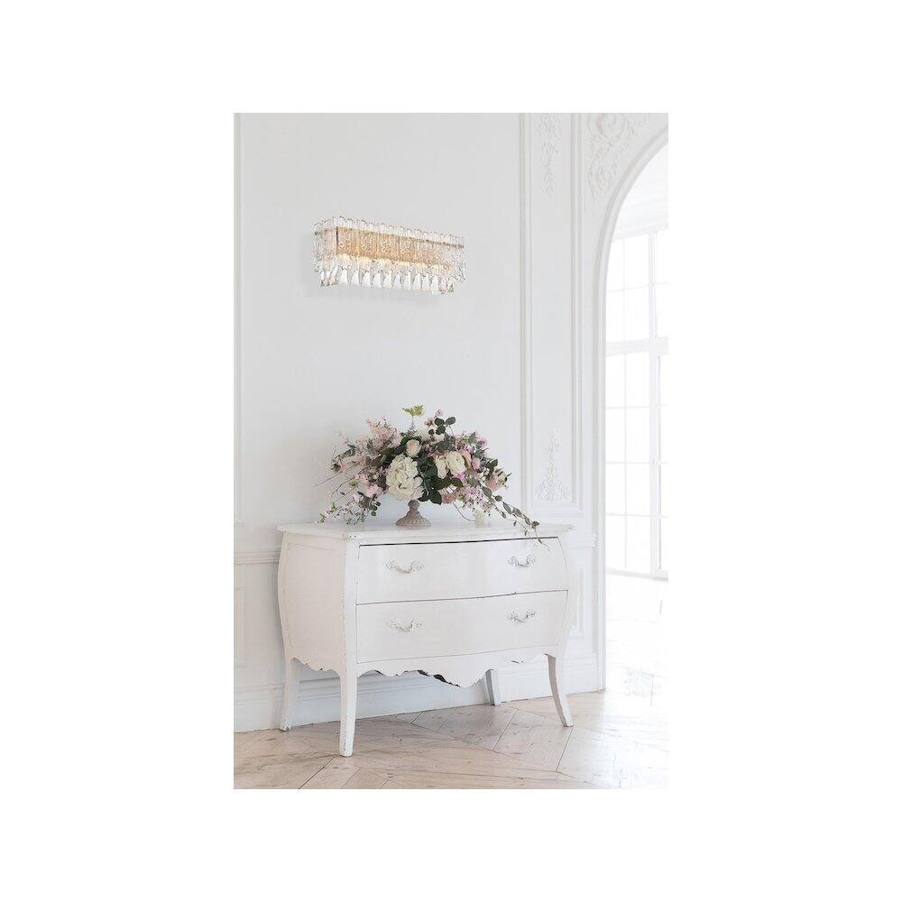 Alt View 4. Elegant Lighting - Emilia 19 inch Wall Sconce in Satin Gold - Satin Gold And Clear.
