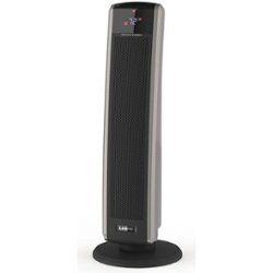 Lasko - Oscillating Ceramic Tower Heater with Logic Center Remote Control - Gray/Black - Front_Zoom