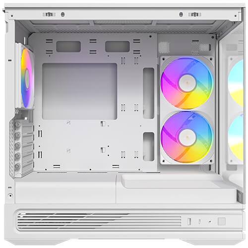 Alt View 2. Antec - C2M ARGB WHITE 270° Full-view Tempered Glass Compact MicroATX PC Case, 2 ARGB PWM Fans Included, Support 360mm Radiator - White.