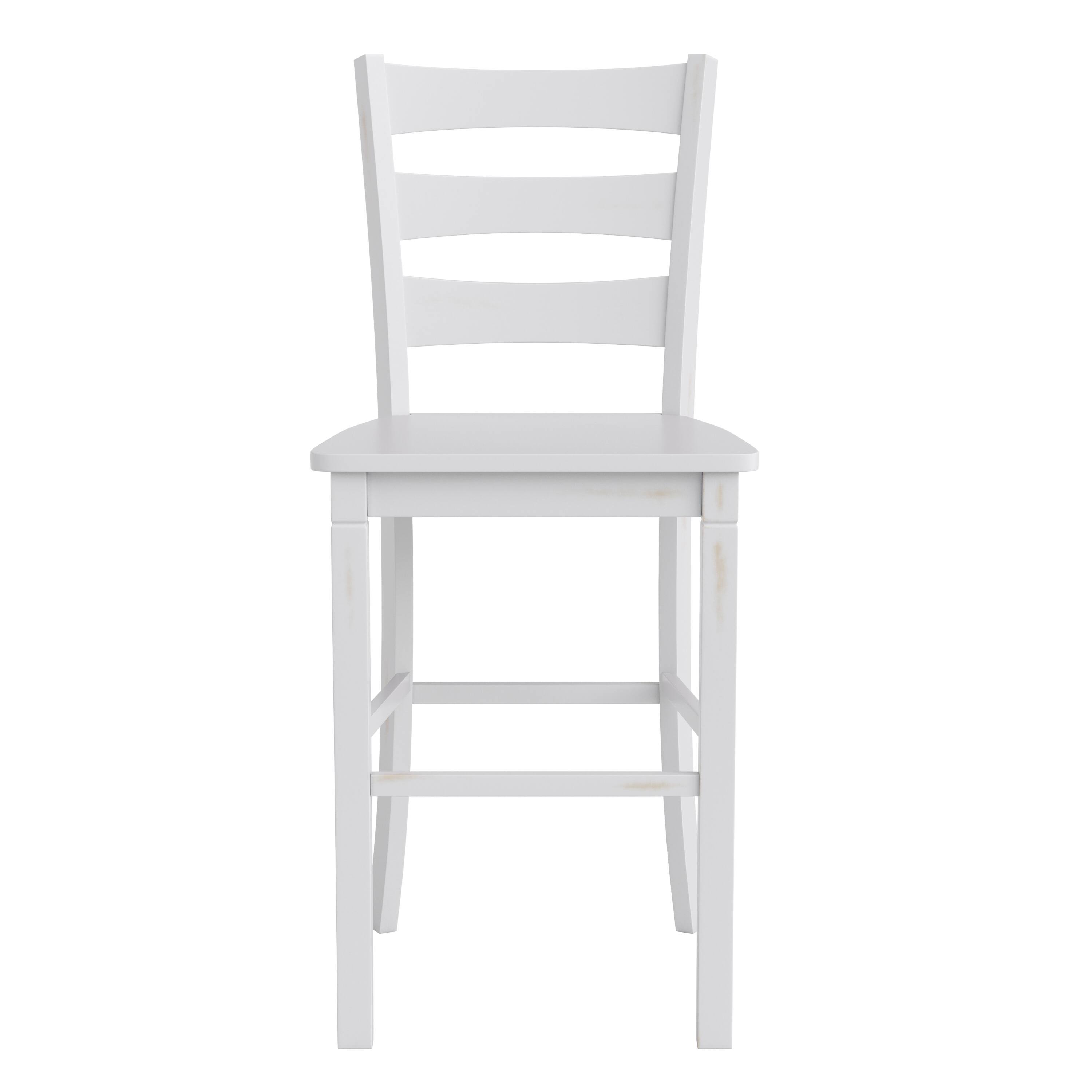 Alt View 10. Emma + Oliver - Lana Set of 2 Classic Wood Dining Stool with Ladderback Design - White Wash.