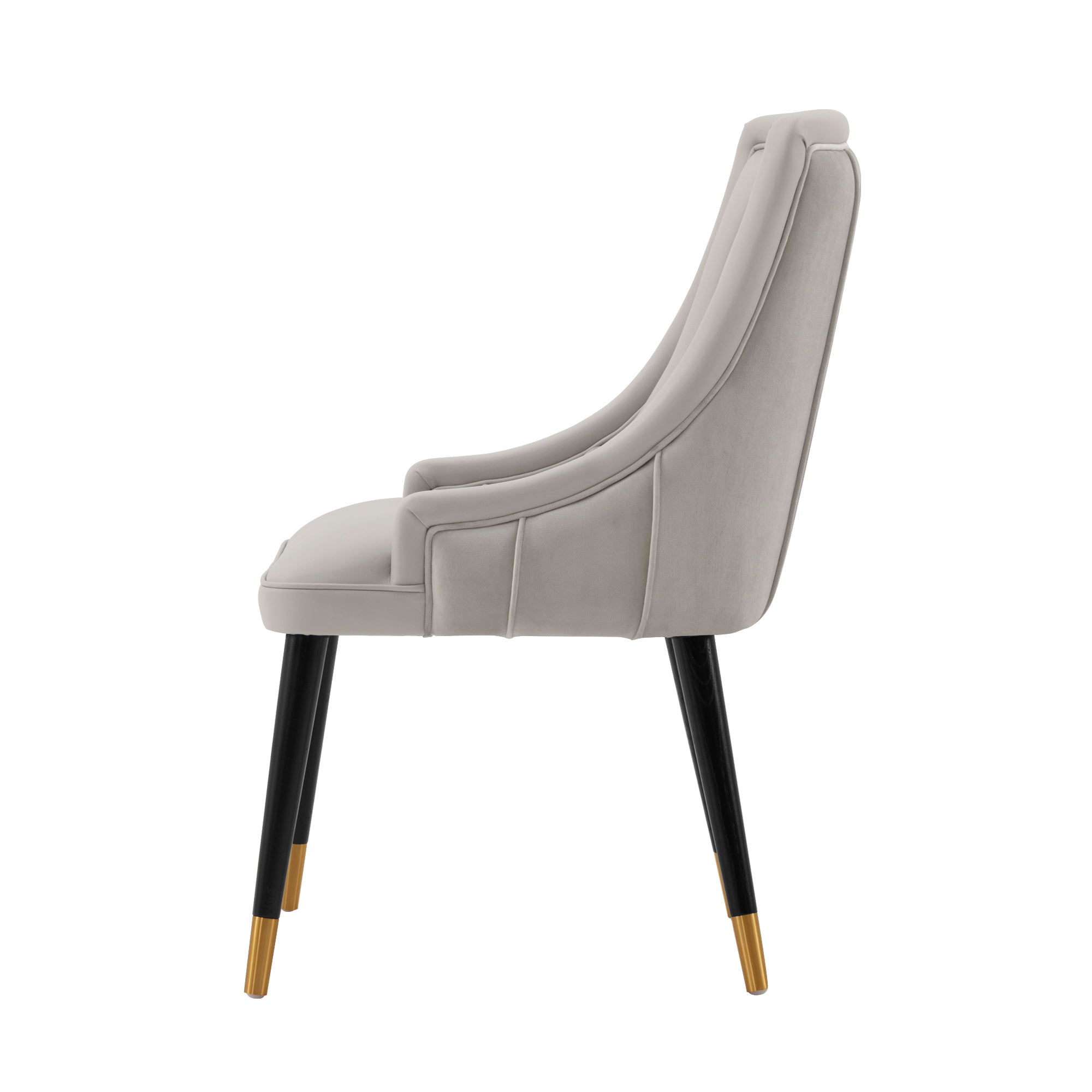 Alt View 2. Manhattan Comfort - Eda Modern Wood Upholstered Dining Chair - Light Gray.