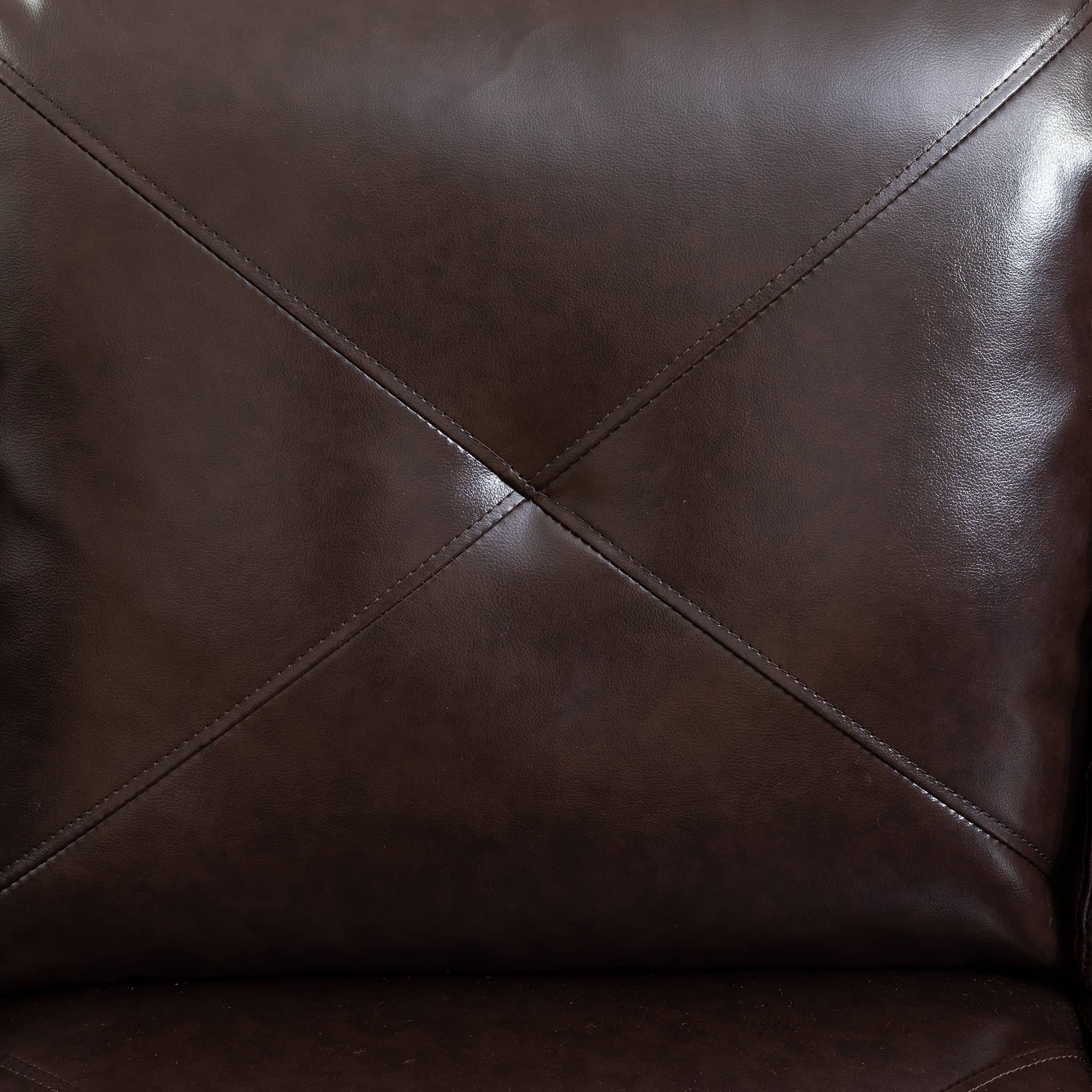 Left. Boyel Living - Premium Semi PU Upholstered Sofa Solid Wood Frame Double Spring with Left Chaise Lounge - Dark Brown.
